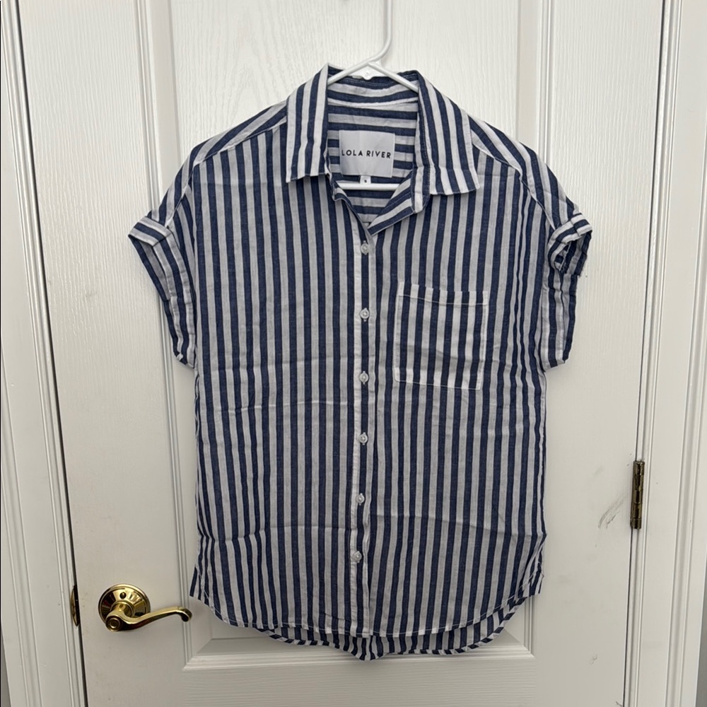 Lola Blue and White Striped Button Down Shirt